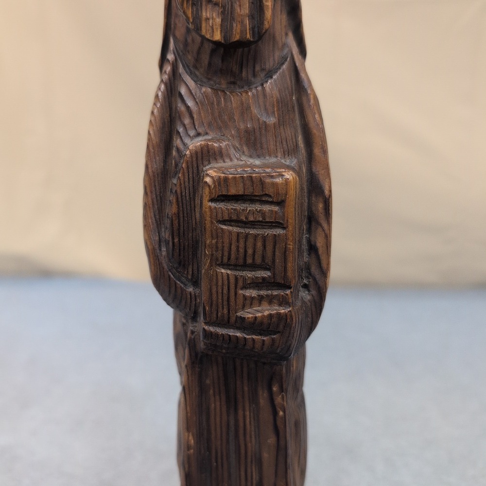 Vintage Hand Carved Wood Figurine Wise Man Prophet Religious Folk Art Sculpture - Picture 7 of 8